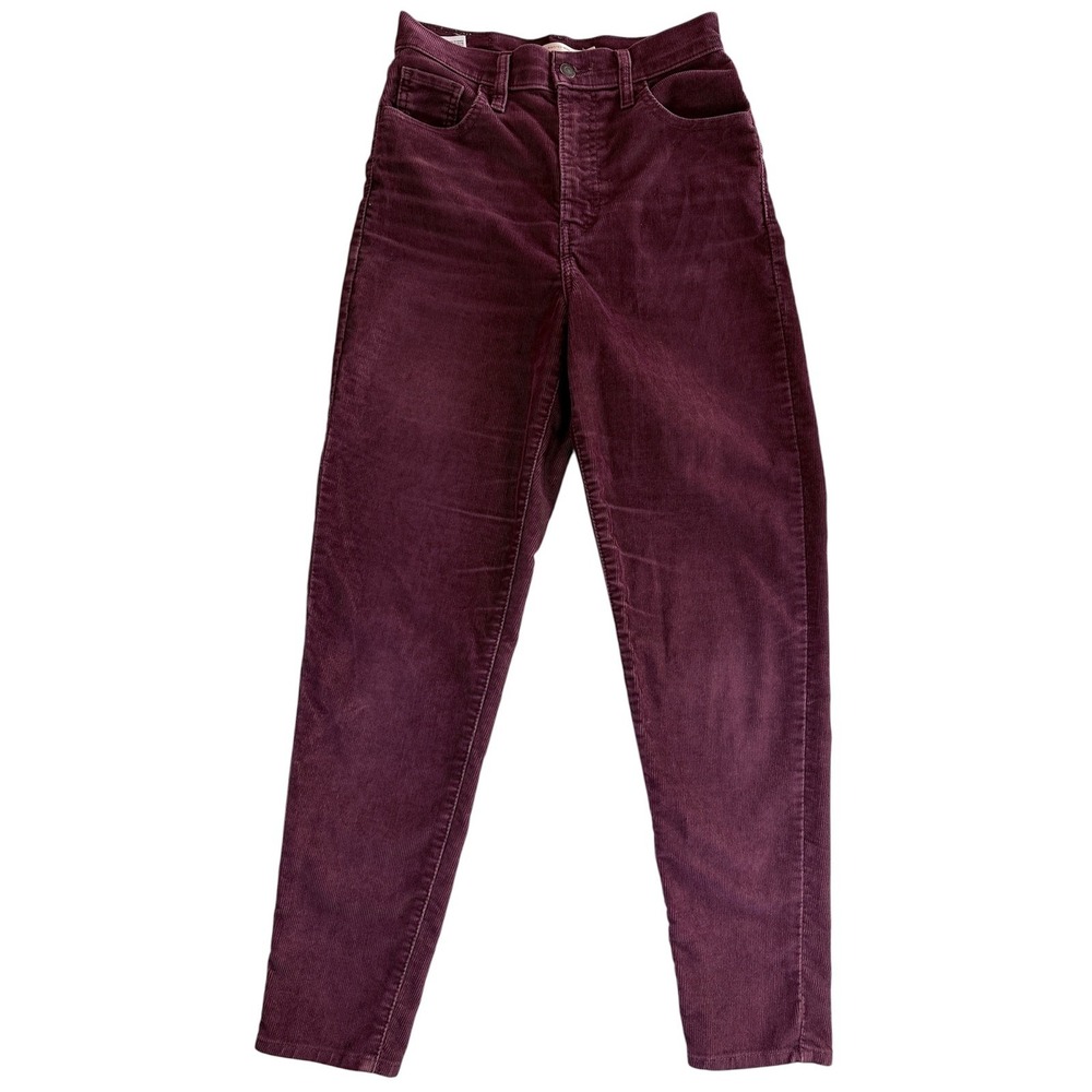 Levi's High Waisted Mom Jean Women Size 26 Burgundy Corduroy High Rise Tapered